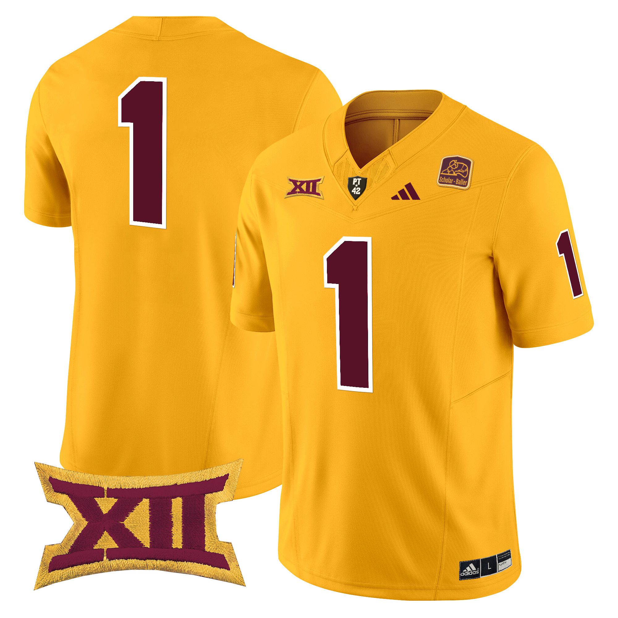 Men Arizona State Sun Devils #1 No Name Yellow 2024 Vapor Limited NCAA Jersey